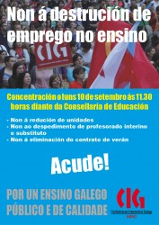 Concentración do profesorado interino e substituto contra a destrución de emprego e o recorte de dereitos
